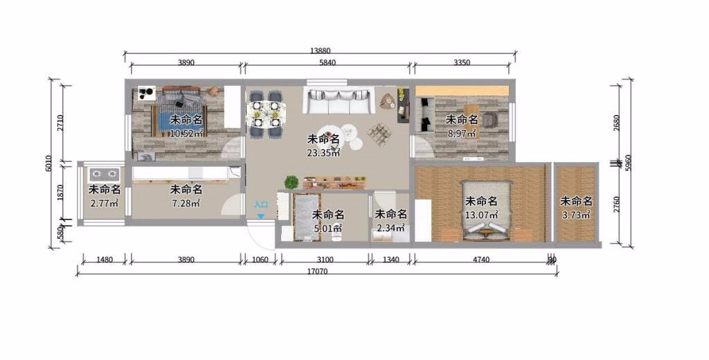 濱河西里現(xiàn)代簡約風(fēng)格戶型圖裝修效果圖