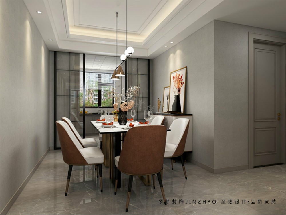 融創(chuàng)中心現(xiàn)代簡約風格餐廳裝修效果圖