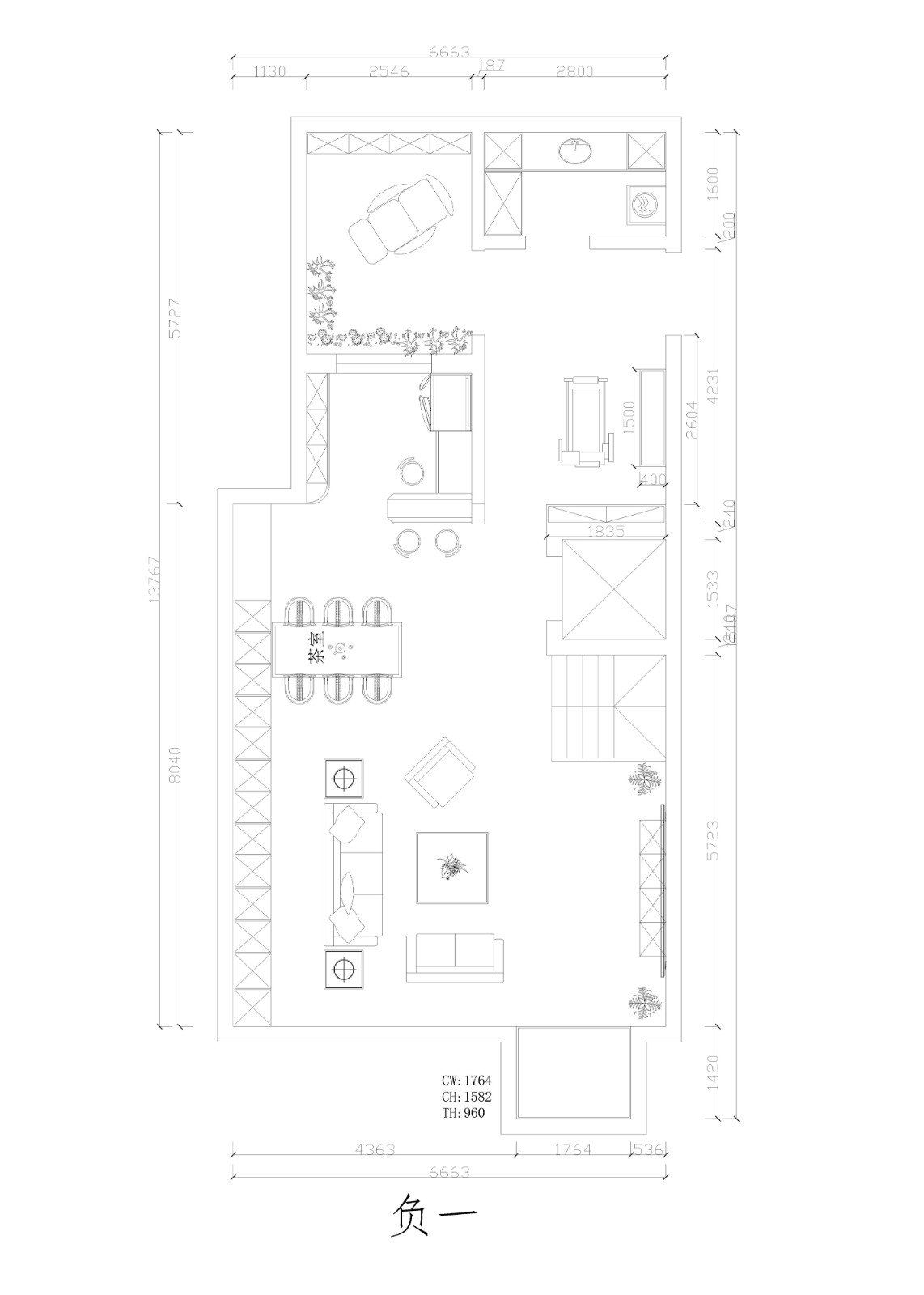 萬德世家底躍300㎡新中式風(fēng)格戶型圖裝修效果圖